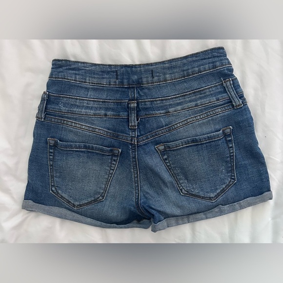Eunina Ruby High Rise Stacked Waist Denim Shorts Size Small - Picture 2 of 8